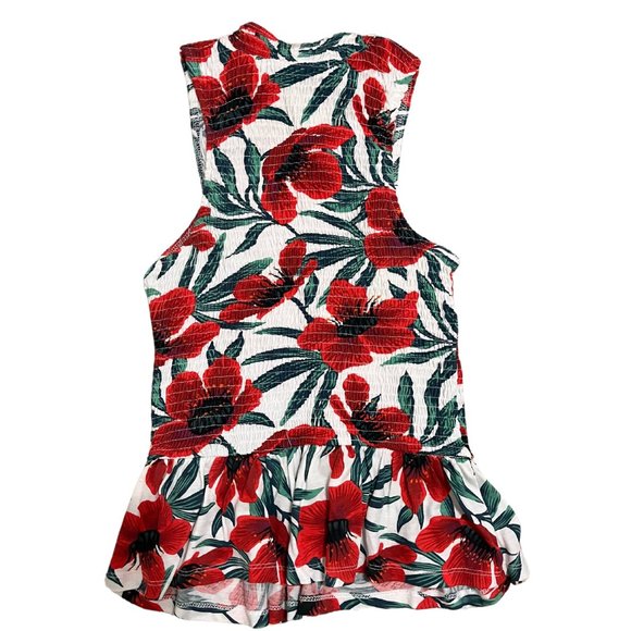 ZARA Floral Print High Neck Tank w/ Ruffles - Picture 5 of 7